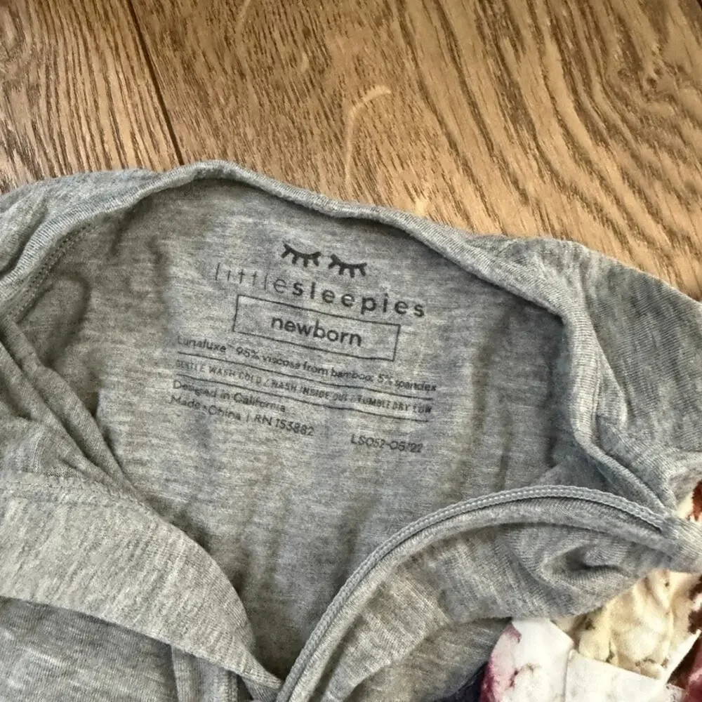 Little Sleepies Posh Peanut Newborn One Pieces Lot of 3 Bamboo